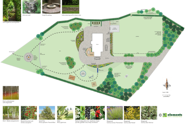 large rural garden design plan